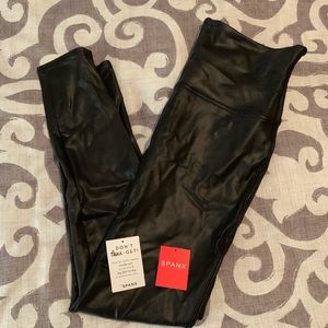 XL Spanx Black Faux Leather Leggings